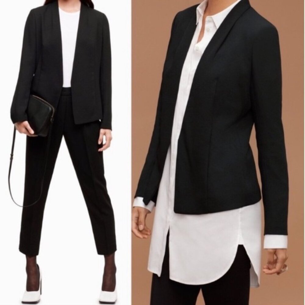Aritzia Babaton Keith Blazer Jacket Preppy Minimalist Fitted Open Lined Pocket 2